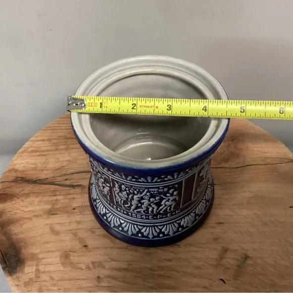 🔵 Vintage - Marzi and Remy Tobacco Jar / Humidor - No Lid - Made In Germany - Picture 10 of 12